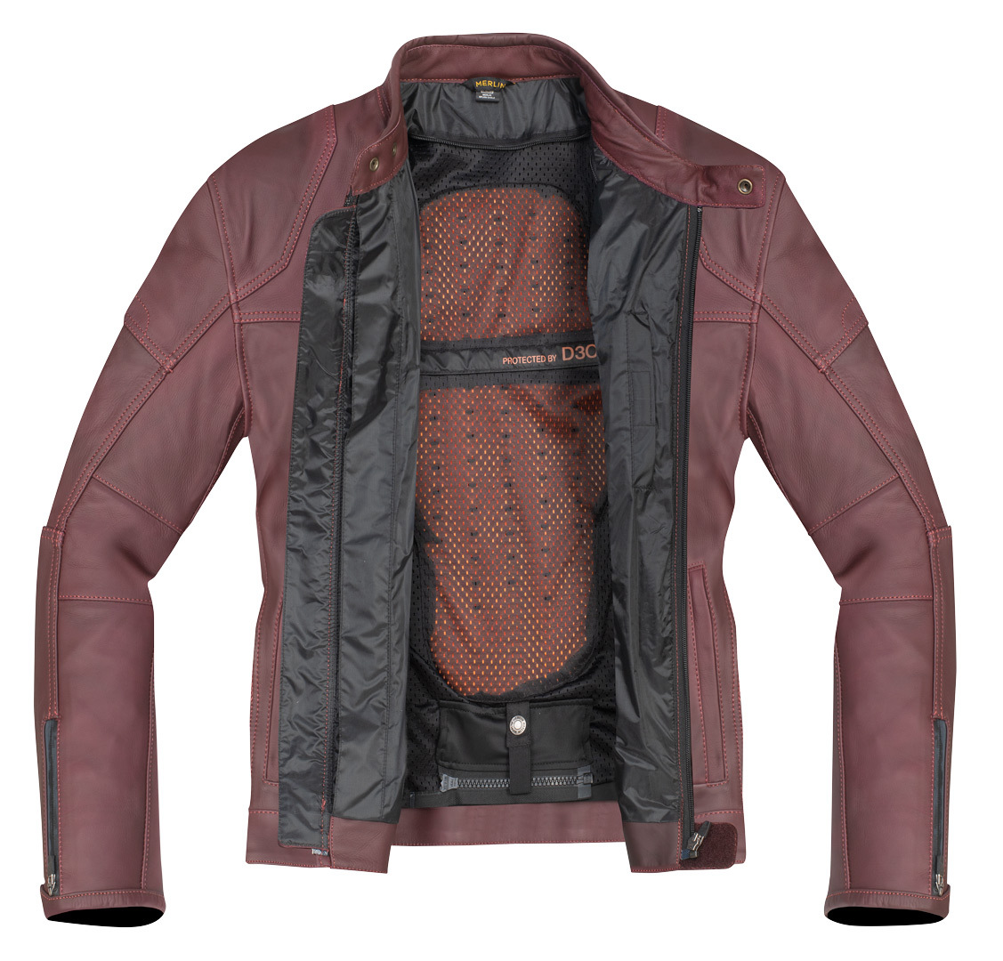 Merlin Gable Giacca di pelle da moto rosso scuro M Figura 5