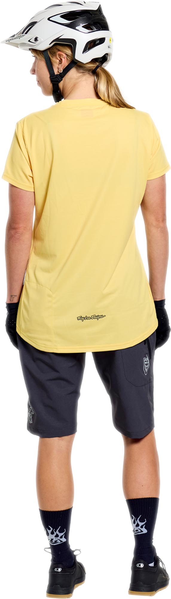 Side view of Troy Lee Designs Lilium Pro Shell Mono Ladies Bicycle Shorts