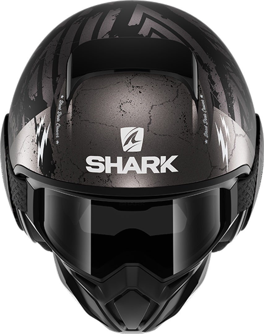 Shark Street-Drak Crower Capacete do jato preto fosco/cinza XL (61/62) Figura 4