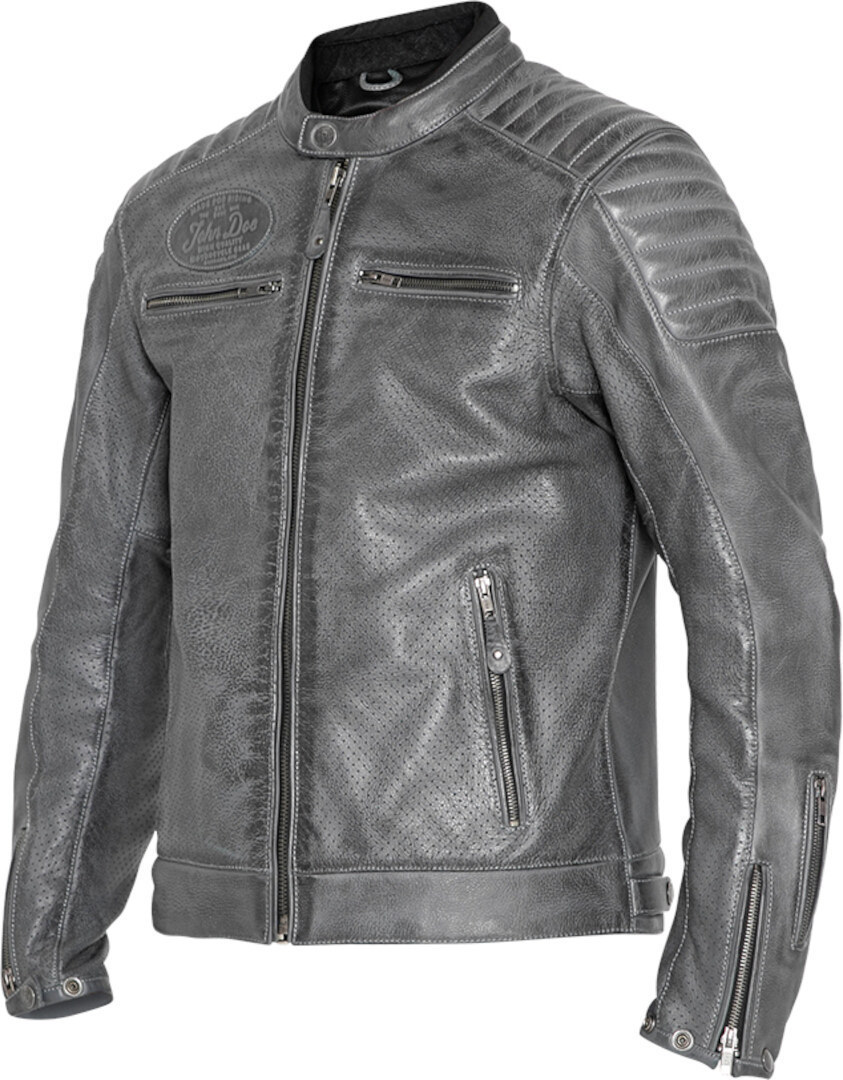 John Doe Storm Motorrad Lederjacke grau 5XL Abbildung 6