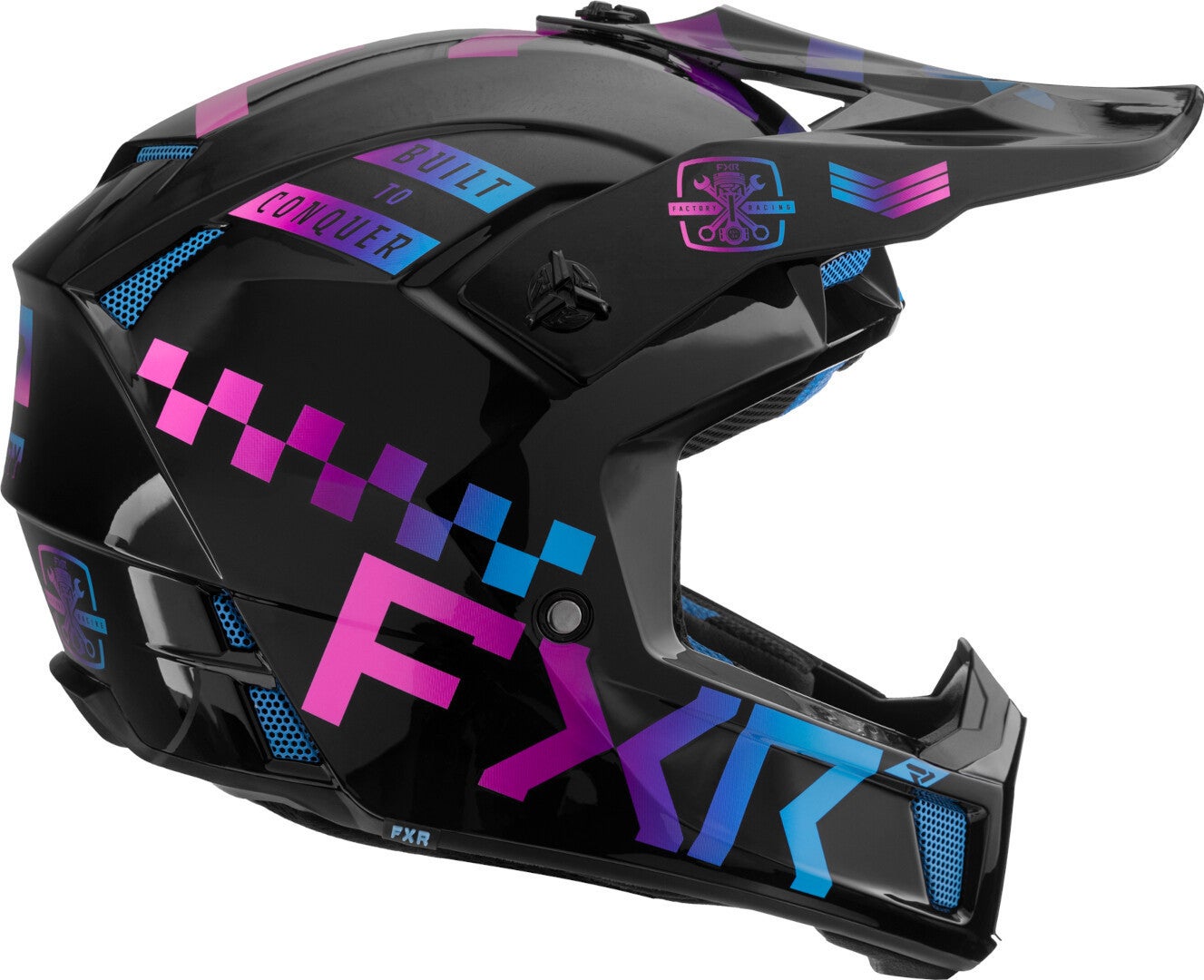 FXR Clutch Gladiator 2024 Casco da motocross blu/rosa S (55/56) Figura 3