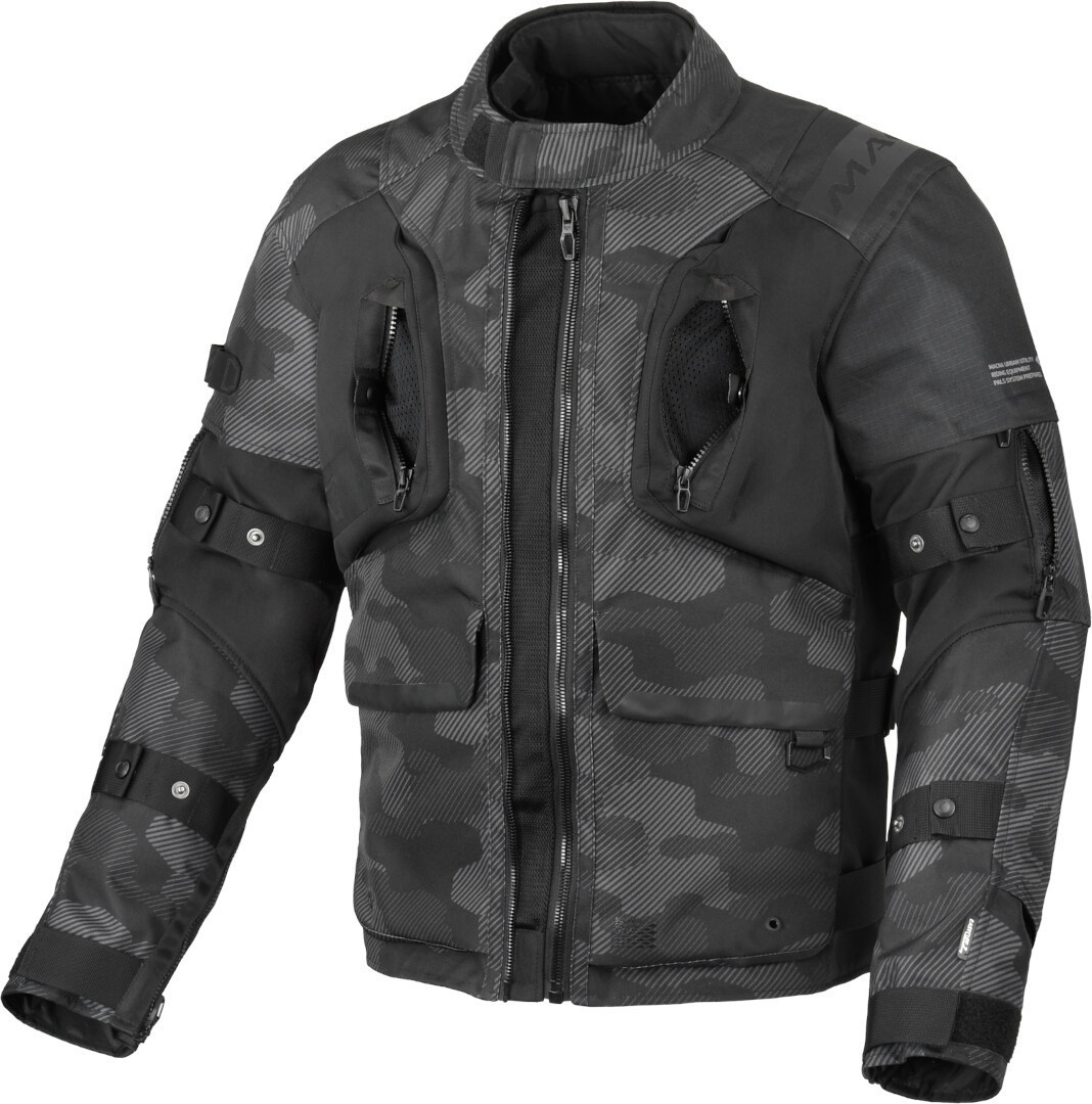 Side view of Macna Higera Camo waterproof Motorcycle Textile Jacket