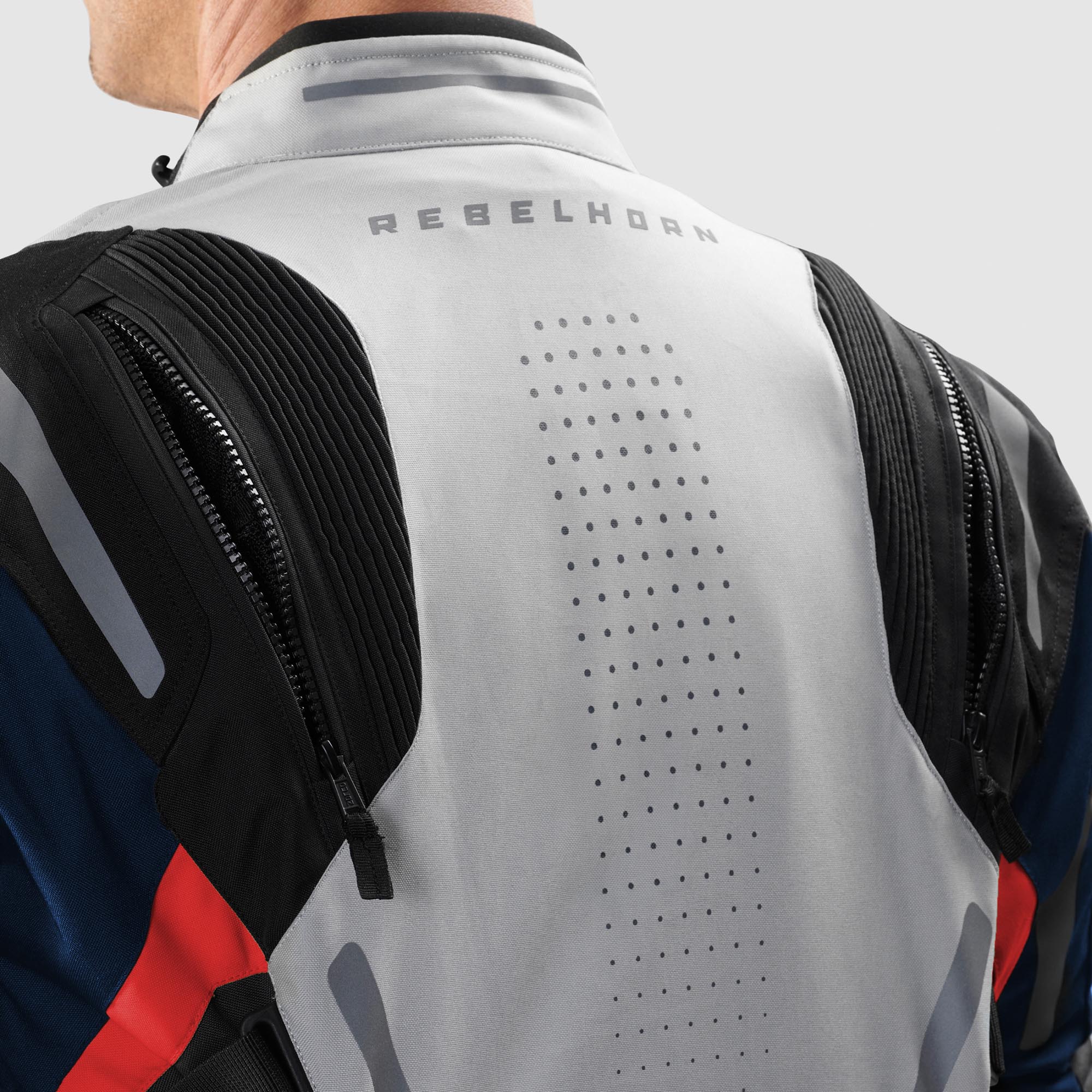 Rebelhorn Hiker 4 waterproof Motorcycle Textile Jacket light grey/blue/red 10XL Figure 6