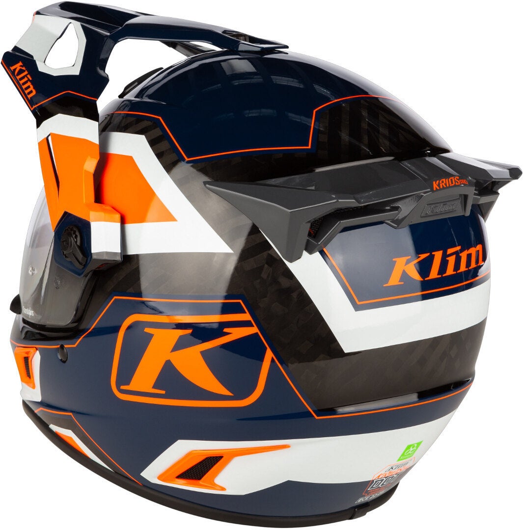 Klim Krios Pro Rally ECE/DOT Carbon Casque d’enduro Blanc/Bleu/Orange M (57/58) Figure 2