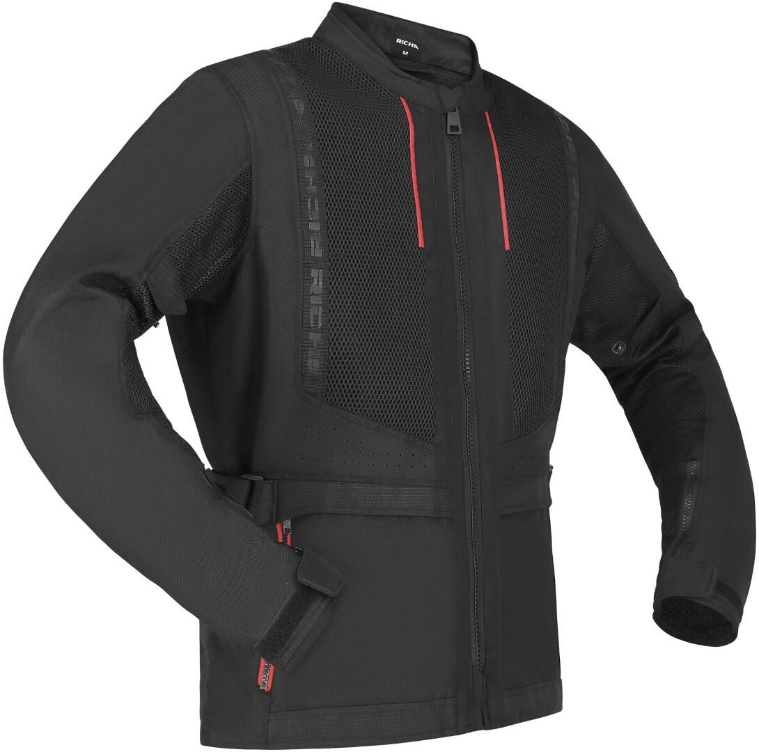 Richa Monaco Mesh WP waterproof Motorcycle Textile Jacket black/red XL Figure 1