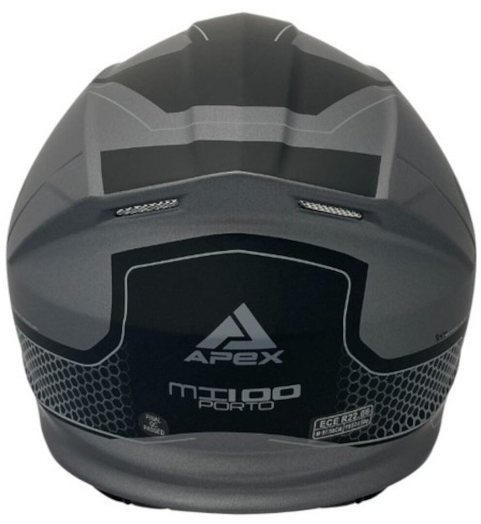 APEX MI100 Porto Helm zwart/grijs XXL (63/64) Figuur 2