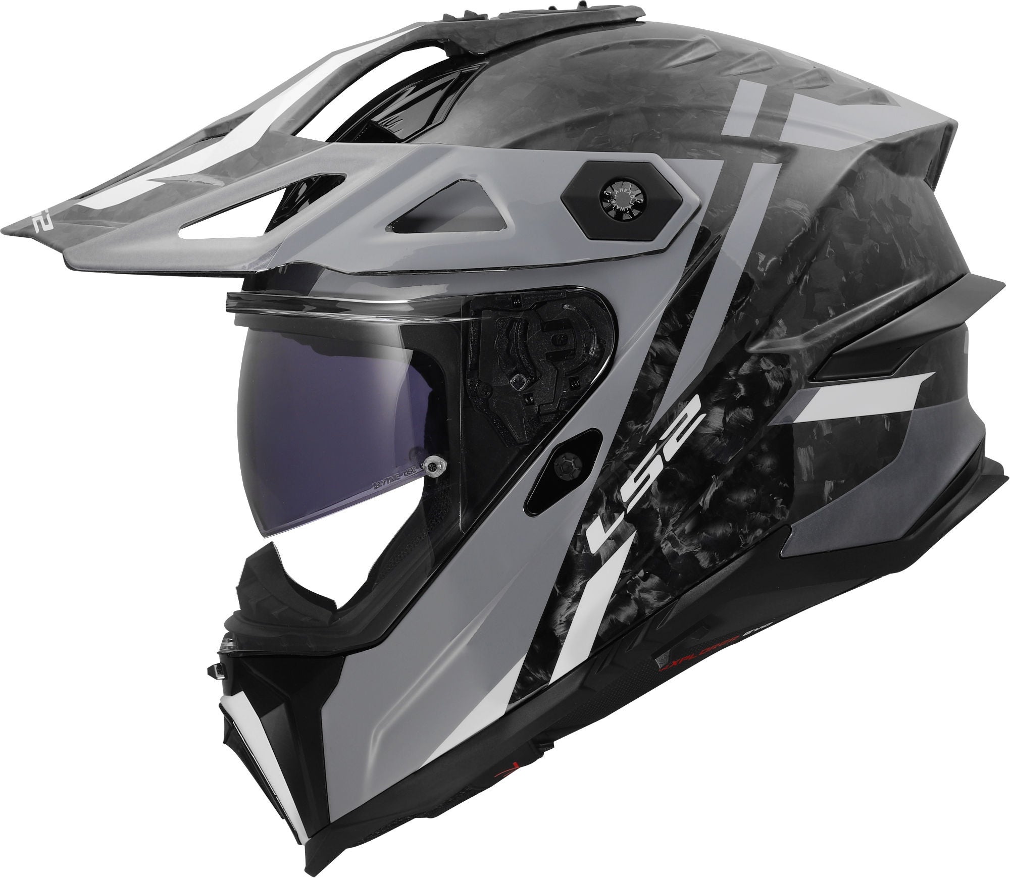 LS2 MX707 Explorer Evo Forged Carbon Zelior Cască Enduro Gri S (55/56) Figura 1