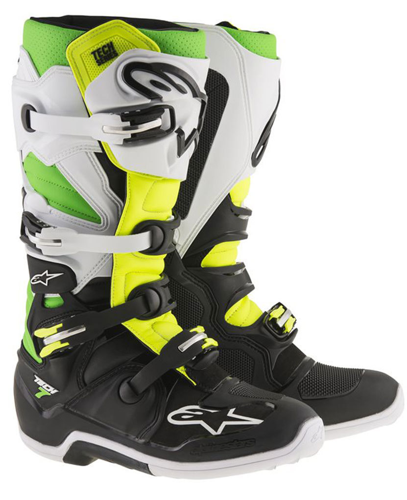 Alpinestars Tech 7 Bottes de motocross Noir/Blanc/Vert 8 (42) Figure 1