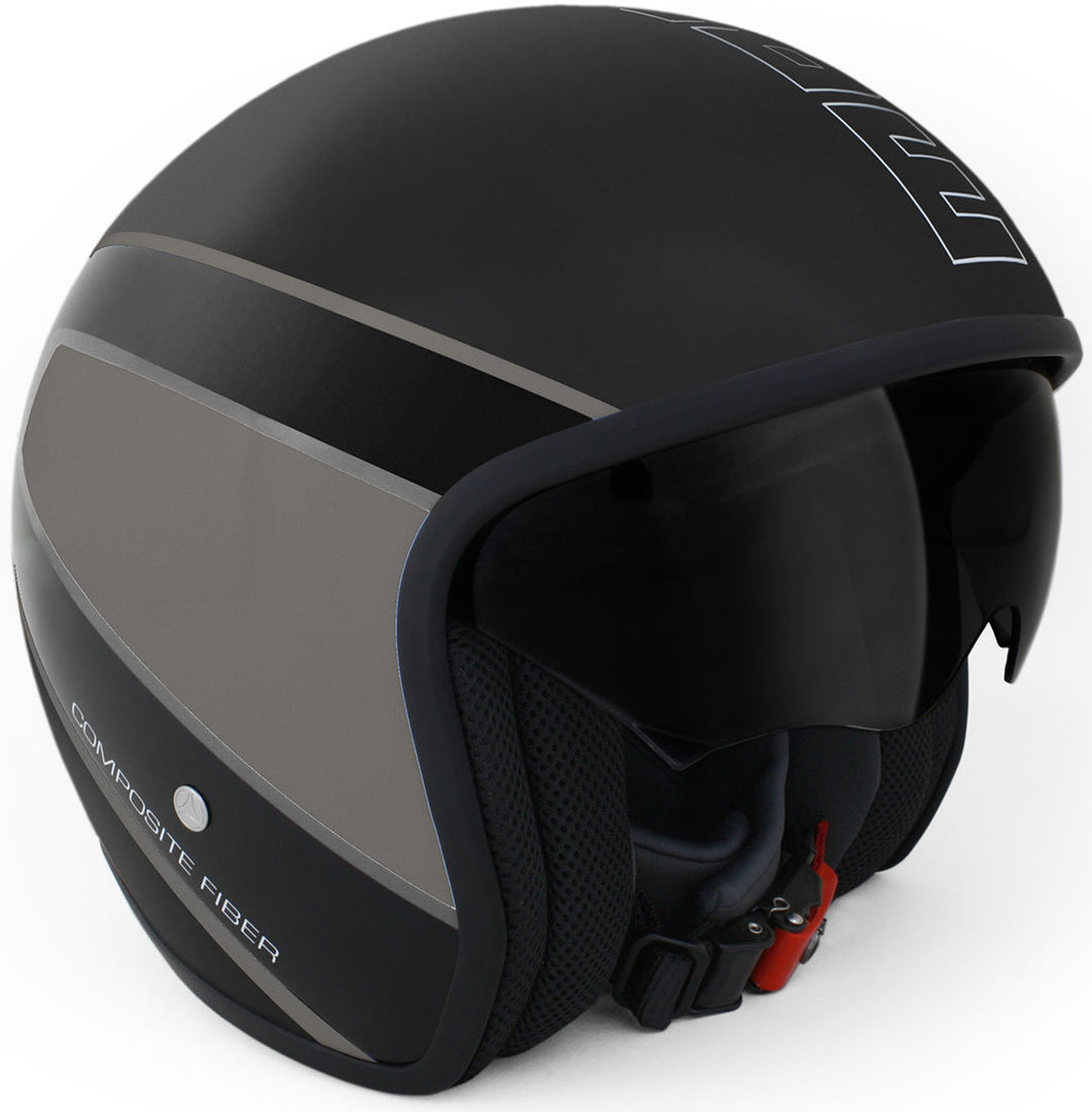 MOMO Raptor Casco jet nero opaco / Dark Silver S (56) Figura 1
