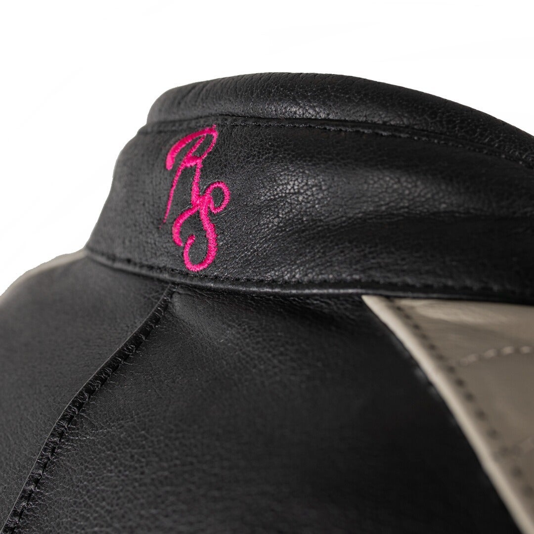 Rusty Stitches Alice Chaqueta de cuero de moto para mujer negro/gris/rosa 38 Figura 4