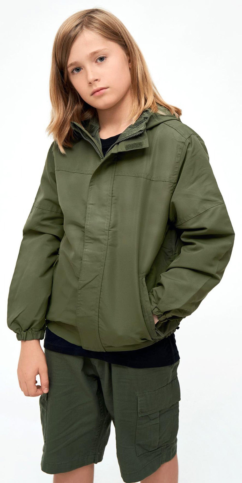 Brandit Summer Frontzip Windbreaker Kinderjas Olive 146-152 Figuur 6