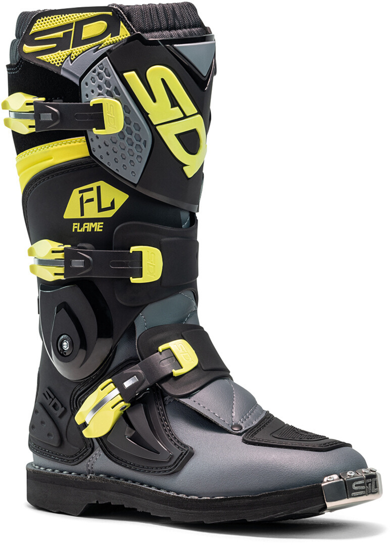 Sidi Flame Børn Motocross Støvler sort/grå/gul 39 Figur 1