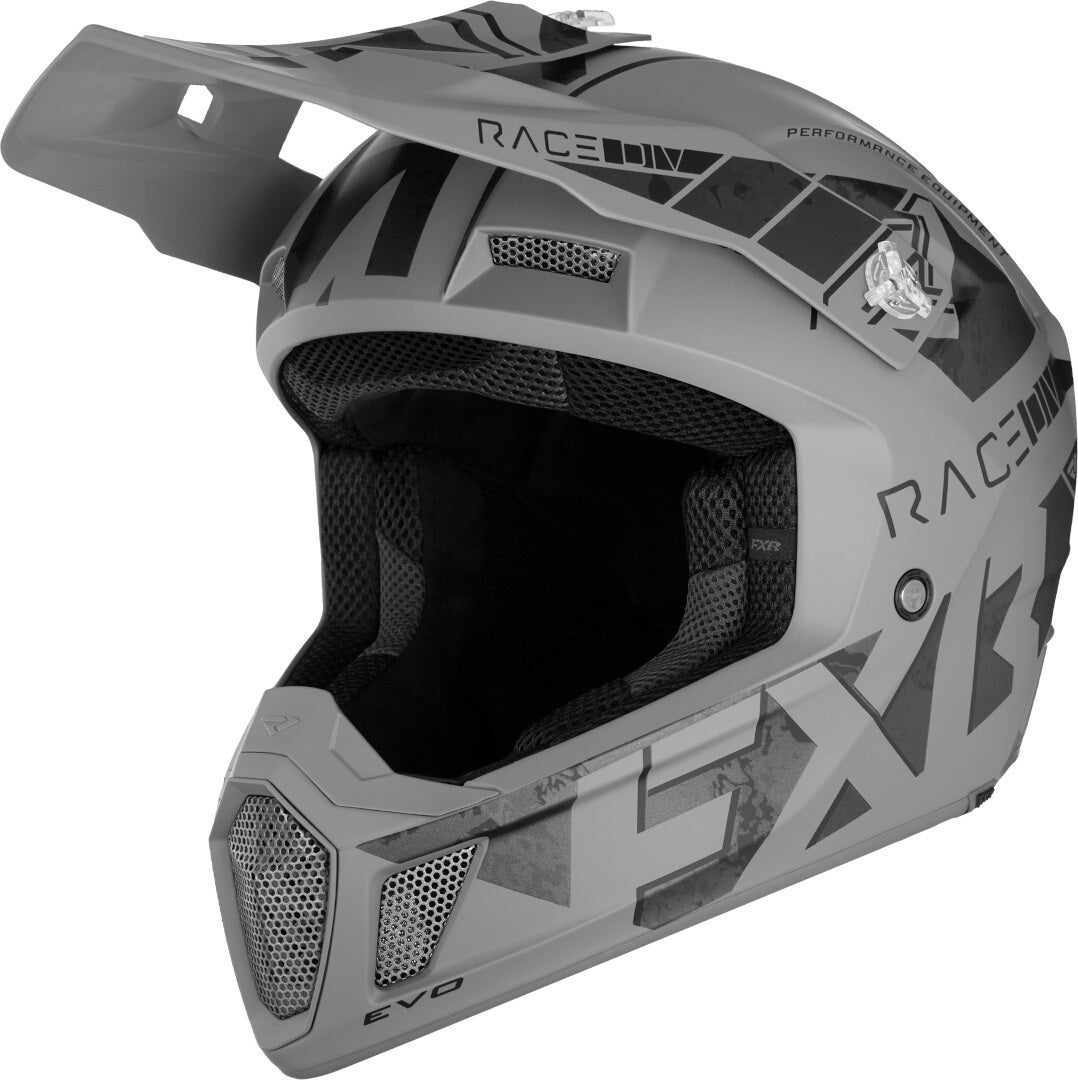 FXR Clutch Stealth Motocross Helm hellgrau matt S (55/56) Abbildung 1