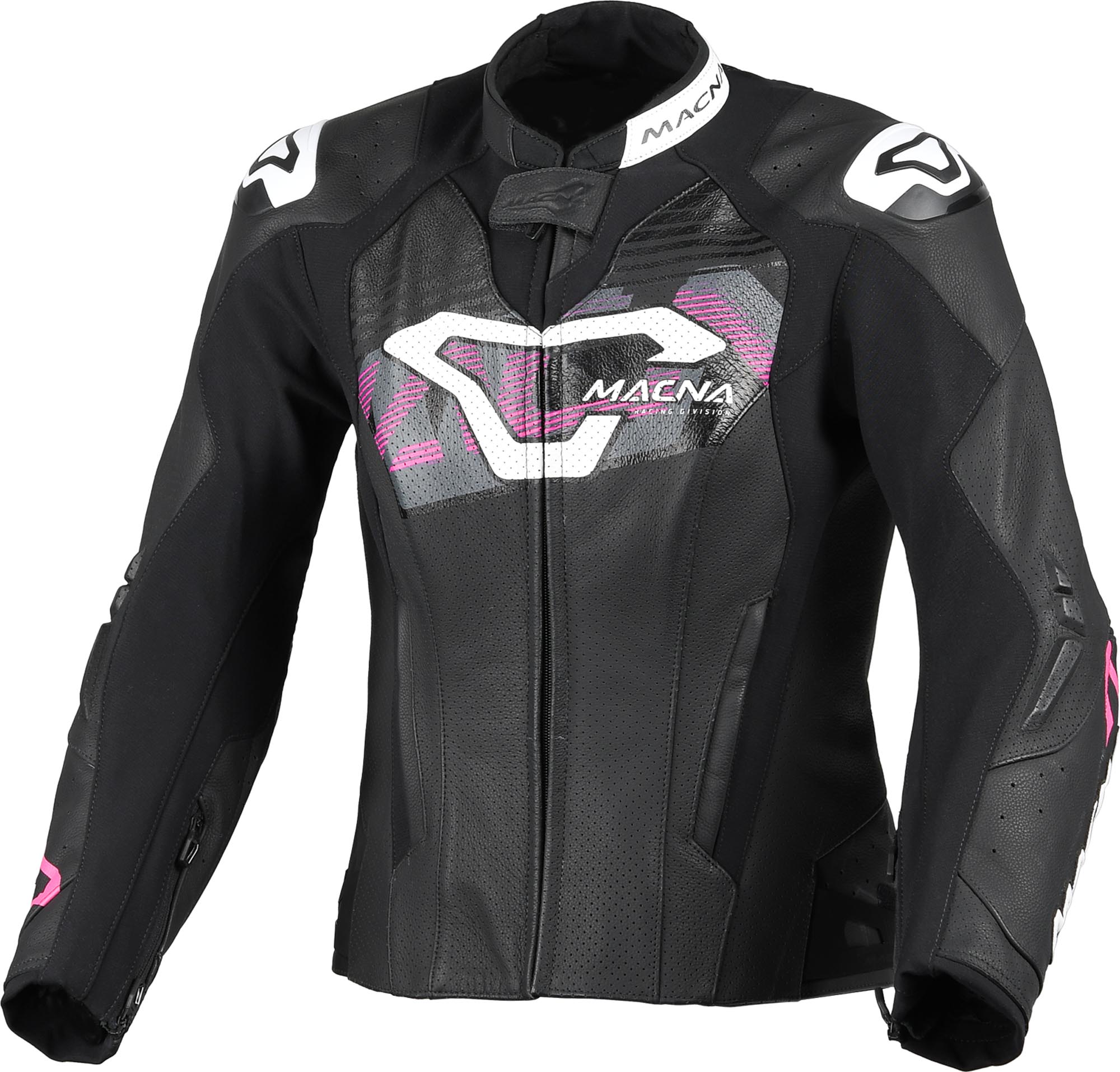 Macna Blitz Damen Motorrad Lederjacke schwarz/rosa 40 Abbildung 1