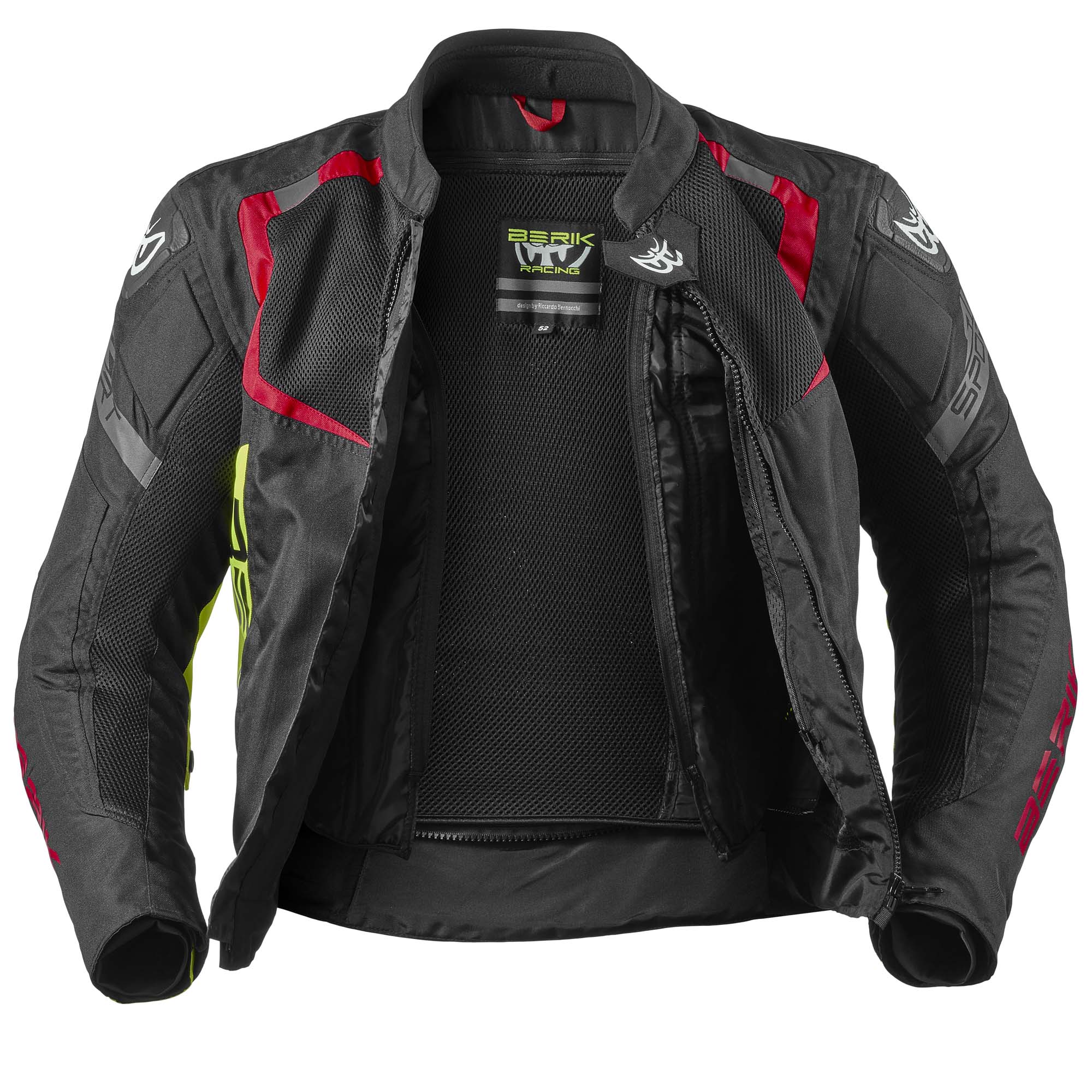 Berik X-Speed 2 Motorcycle Textile Jacket black/red/neon-yellow 60 Figure 3