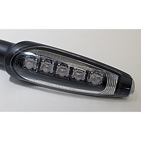 KOSO KOSO LED-Blinker, schwarz mattes Metallgehäuse, transparentes Glas Figura 3