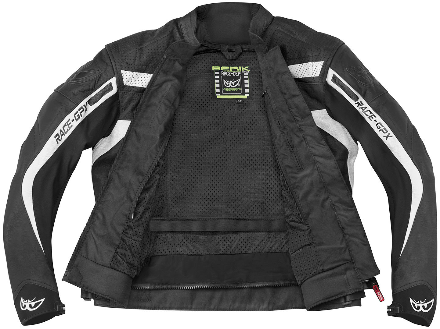 Berik Conquest Veste de moto en cuir Noir/Blanc 56 Figure 3