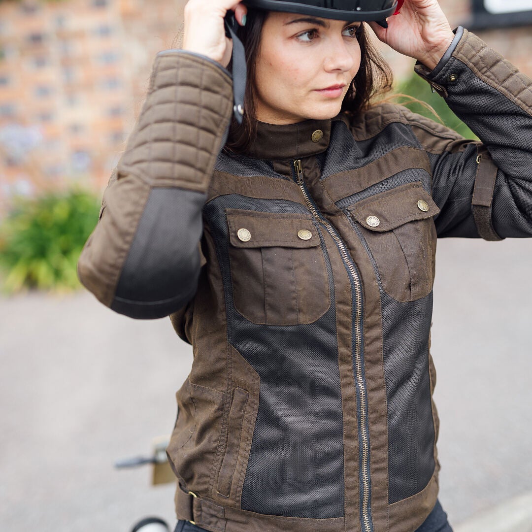 Merlin Shenstone Air Dames motorfiets textiel jas Olive S Figuur 8