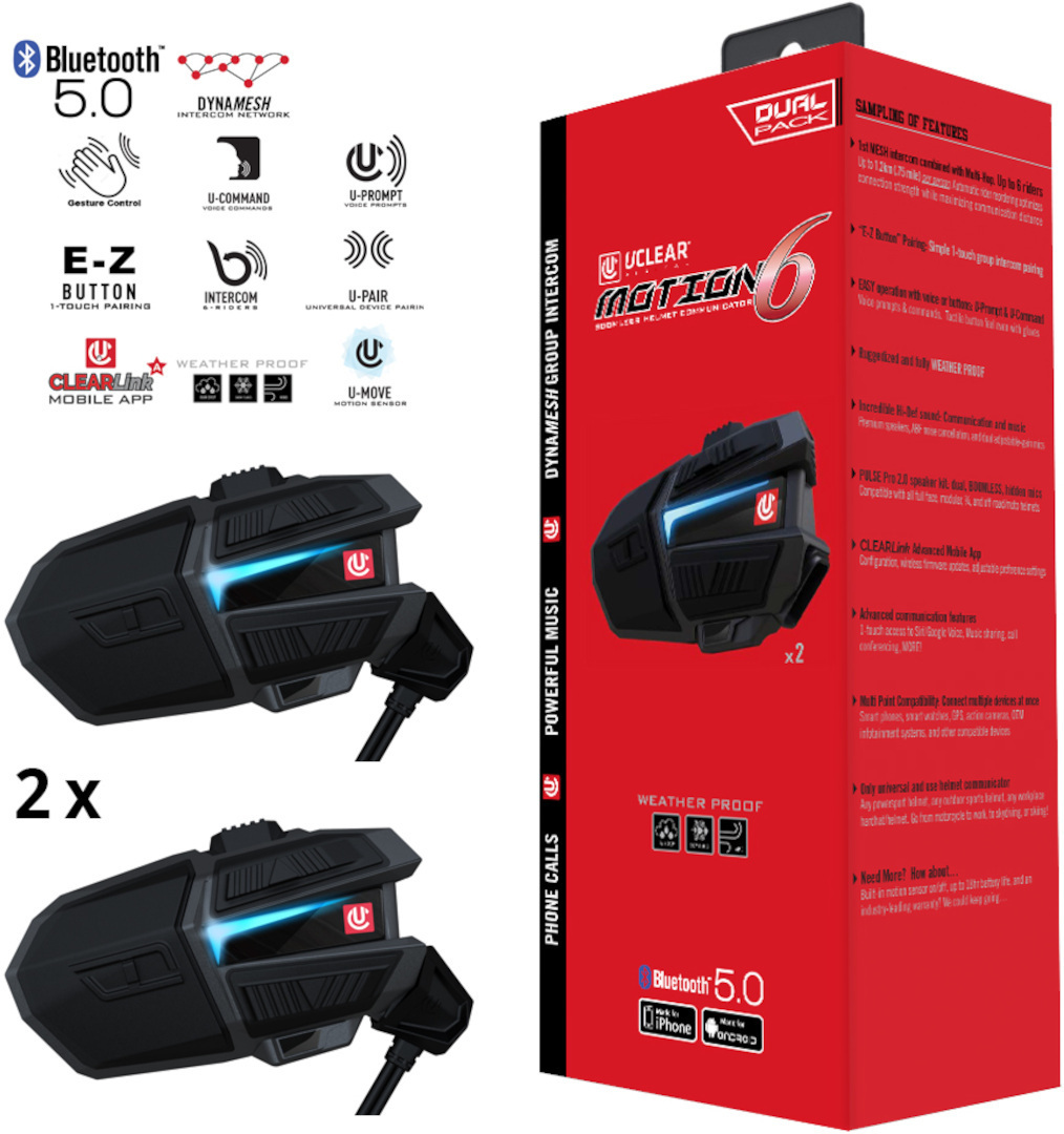 UCLEAR Motion 6 Conjunto duplo do sistema de comunicação Bluetooth Figura 9