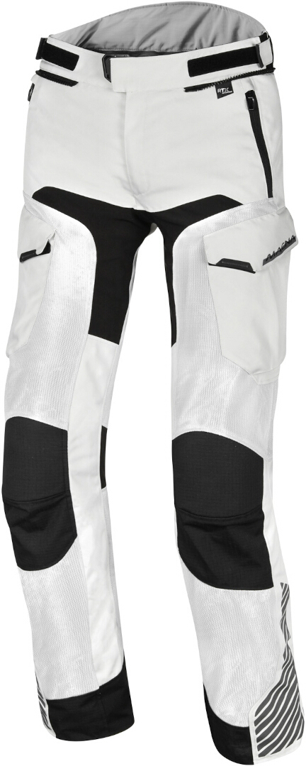Macna Versyle waterproof Motorcycle Textile Pants light grey/black M Figure 1