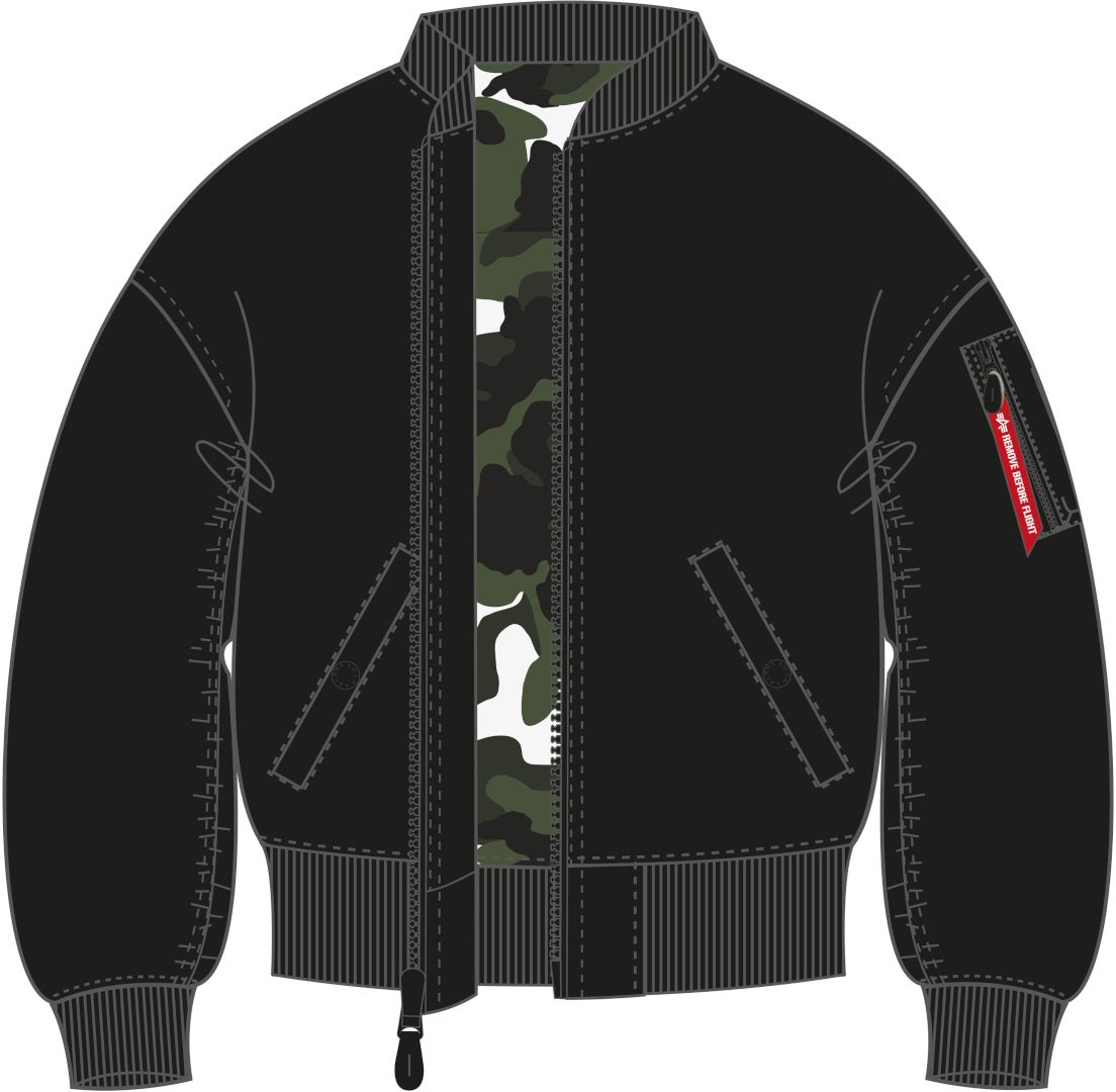 Alpha Industries MA-1 OS Rev.Fur Damen Jacke schwarz/camouflage L Abbildung 2