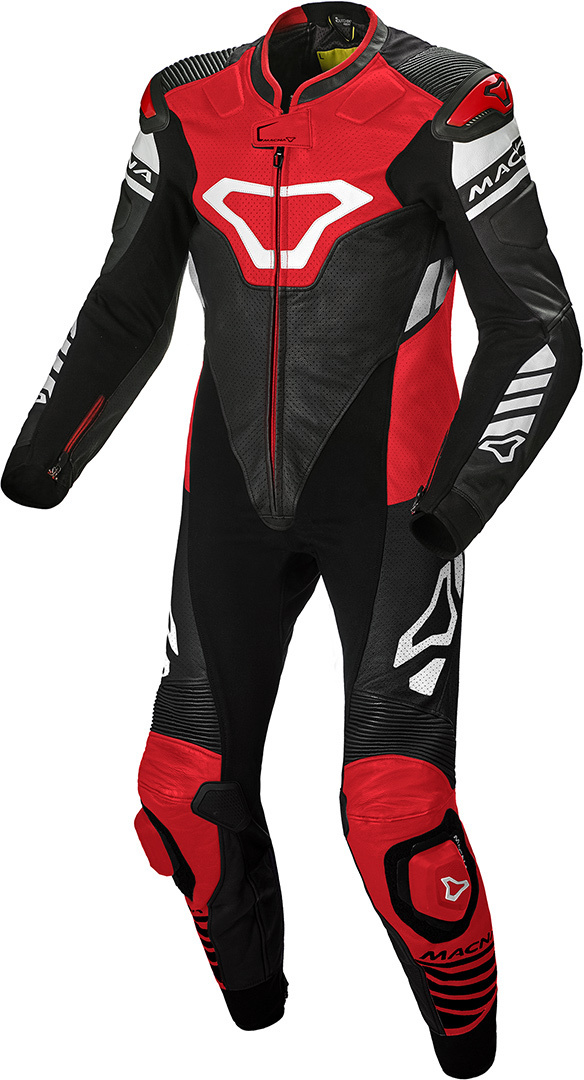 Macna Tracktix One Piece geperforeerd lederen motorpak Rood 52 Figuur 1