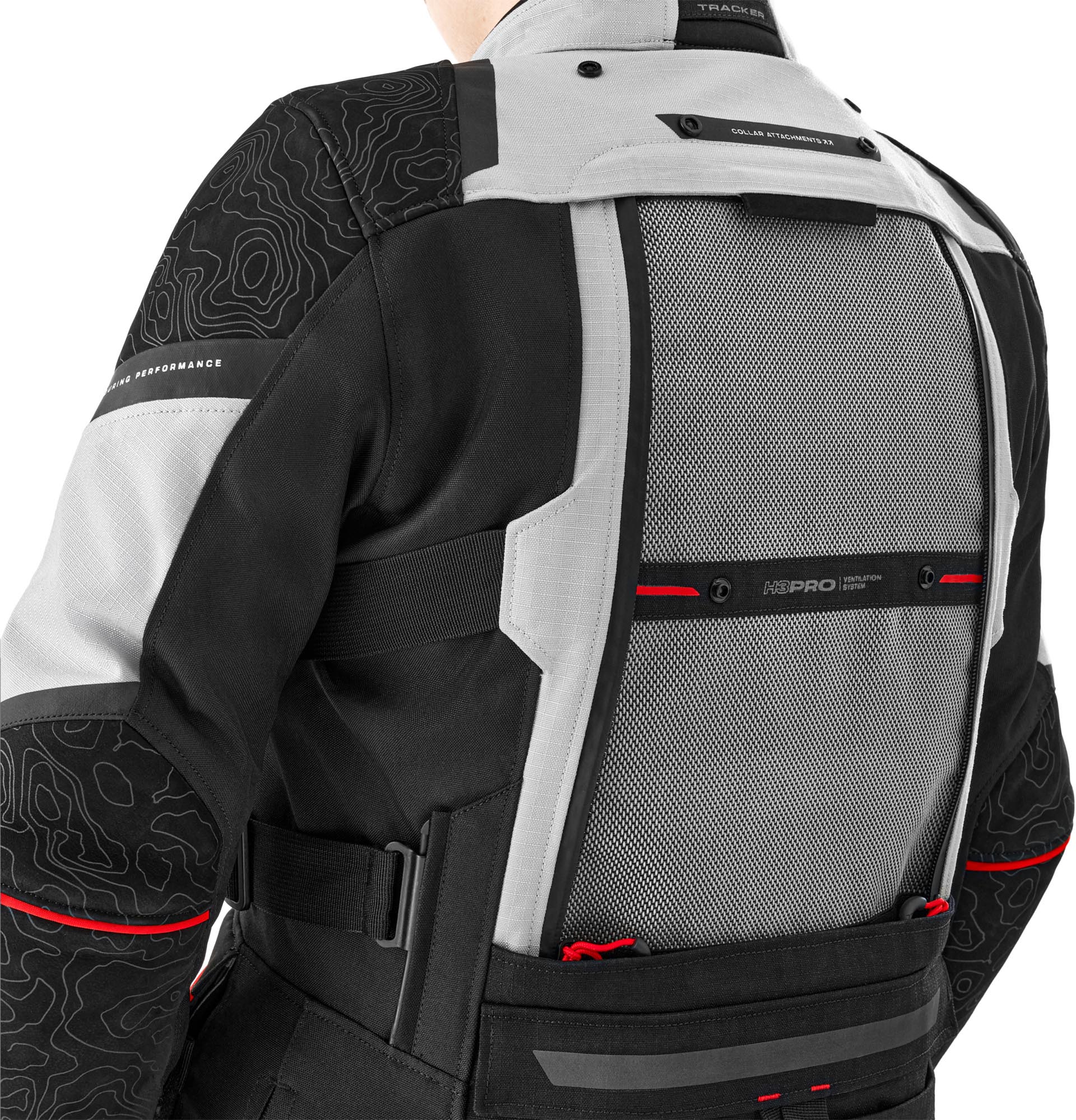 SHIMA Tracker Dames motorfiets textieljas wit/grijs/rood L Figuur 6