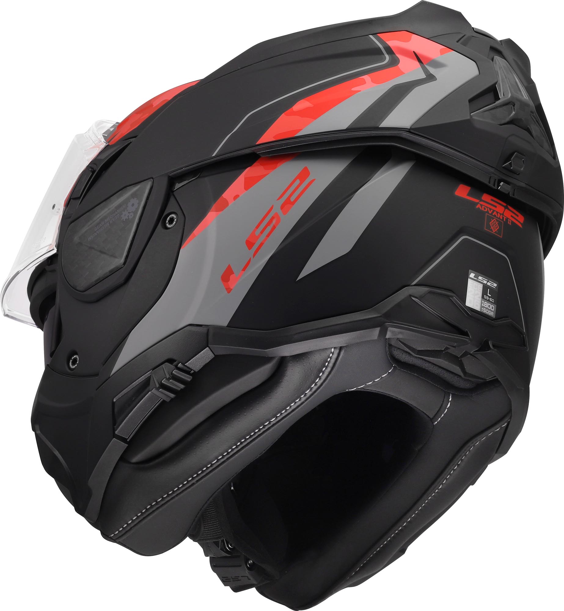 LS2 FF910 Advant II Glide Klapphelm schwarz/grau/rot S (55/56) Abbildung 13