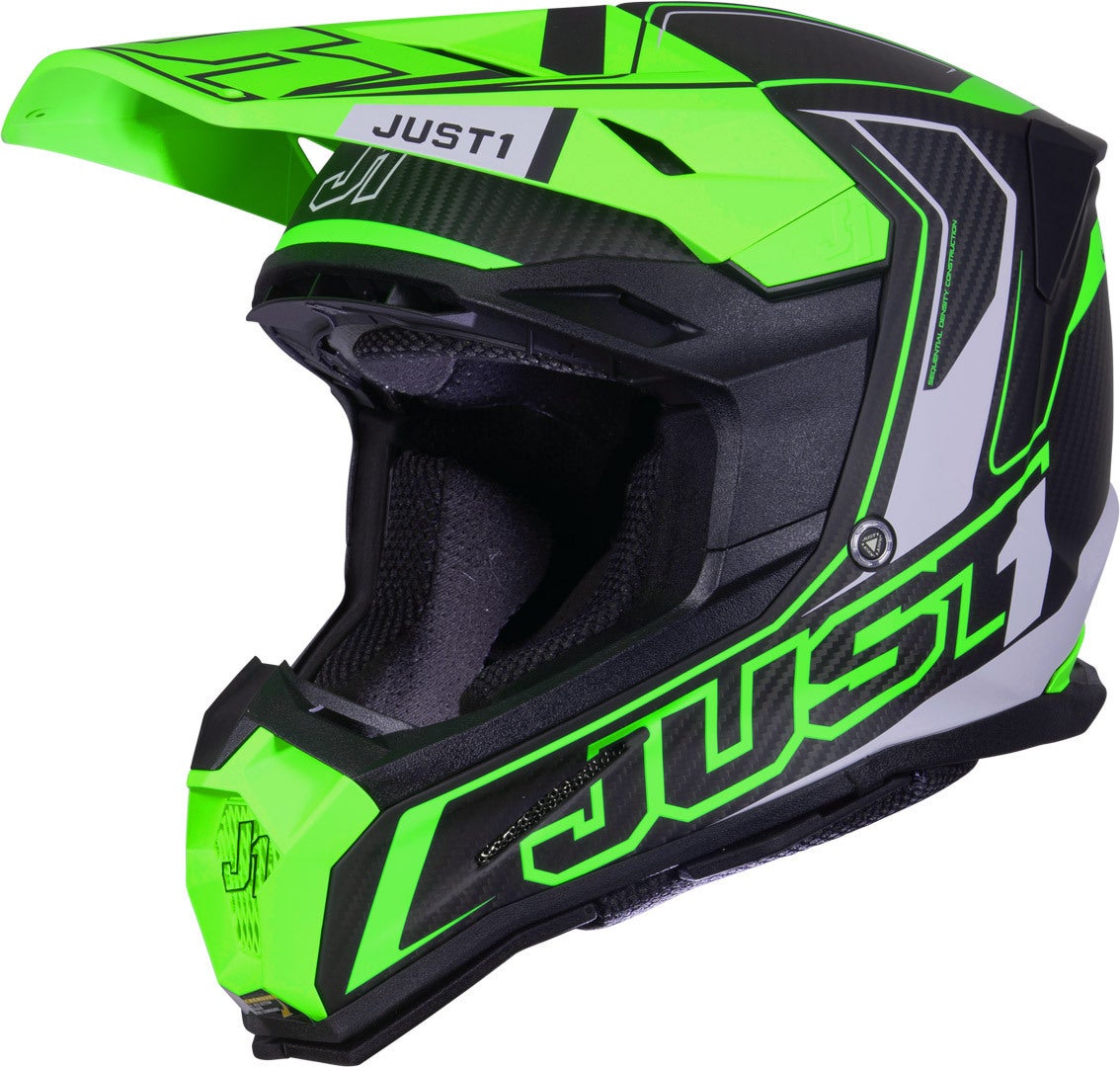 Just1 J22 Carbon Fluo 2.0 Casco da motocross Verde/Nero M (57/58) Figura 1