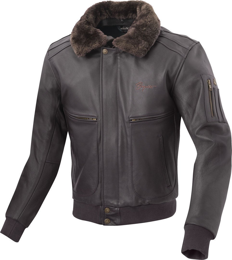 Bogotto Aviator Motorcycle Leather Jacket dark brown 58 Figure 1