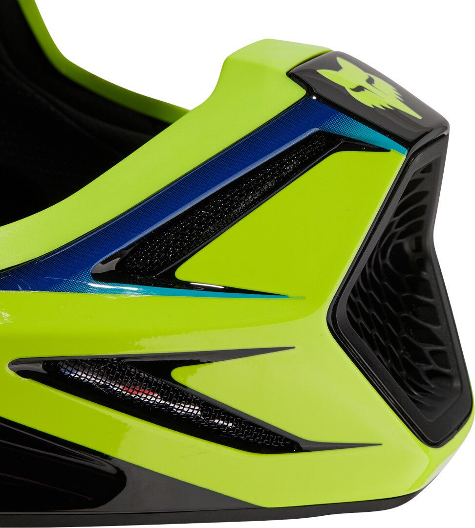 FOX V3 Streak Casco da motocross per ragazzi nero/verde Y/M (51/52) Figura 3