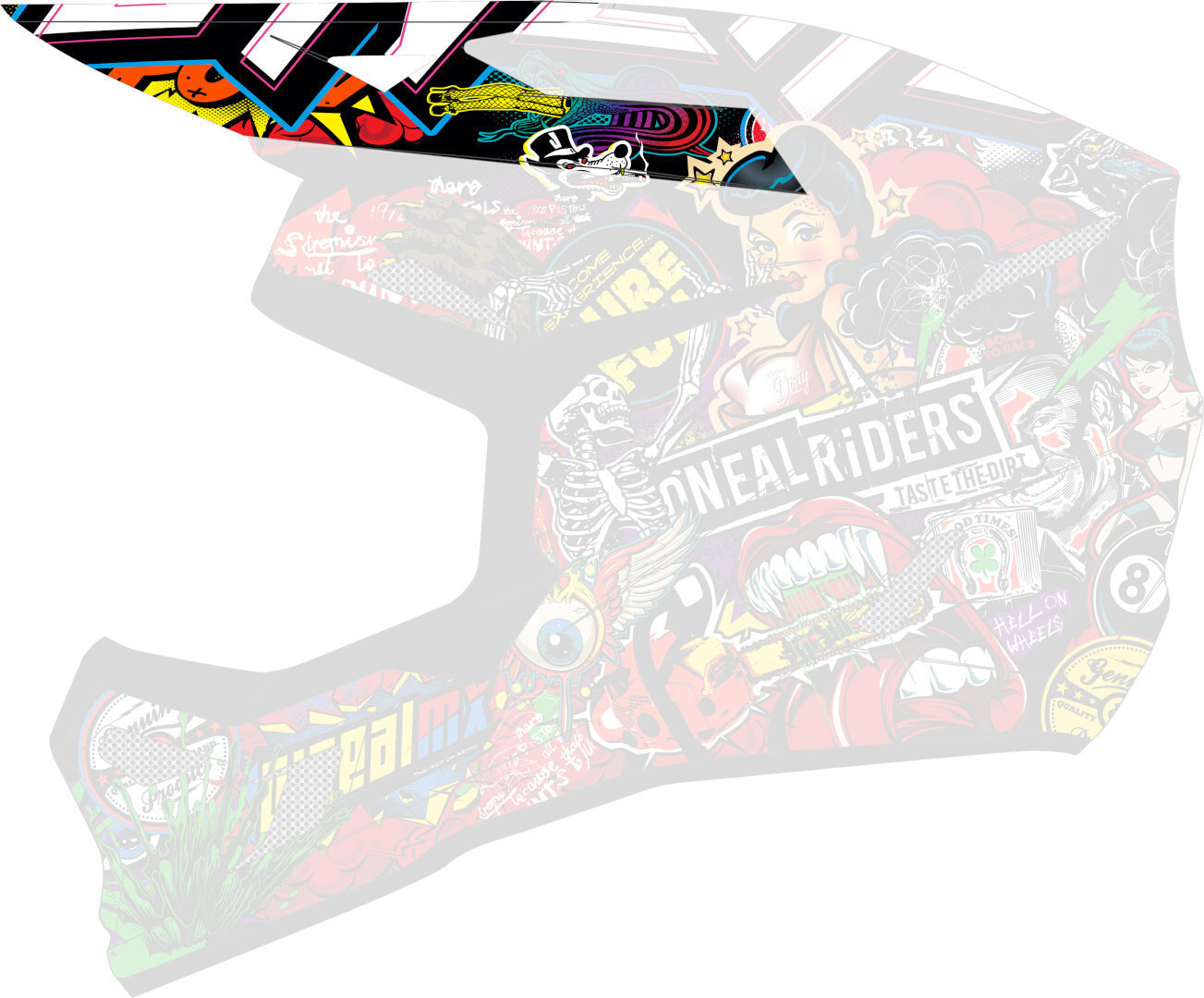 Side view of Oneal 3SRS Crank multicoloured Motocross Helmet