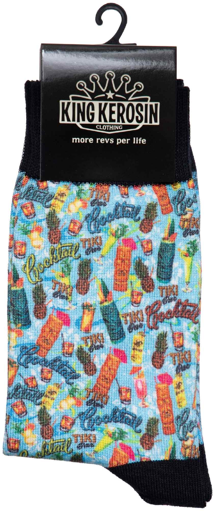 King Kerosin Tiki Cocktail Șosete Negru/Albastru 39/42 Figura 3