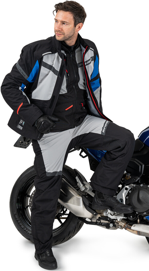 SHIMA Alpha waterproof Motorcycle Textile Pants black/light grey M Figure 7