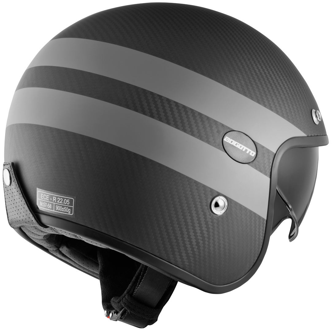 Bogotto V587 Crono Carbon Jet hjelm sort mat/grå S Figur 2
