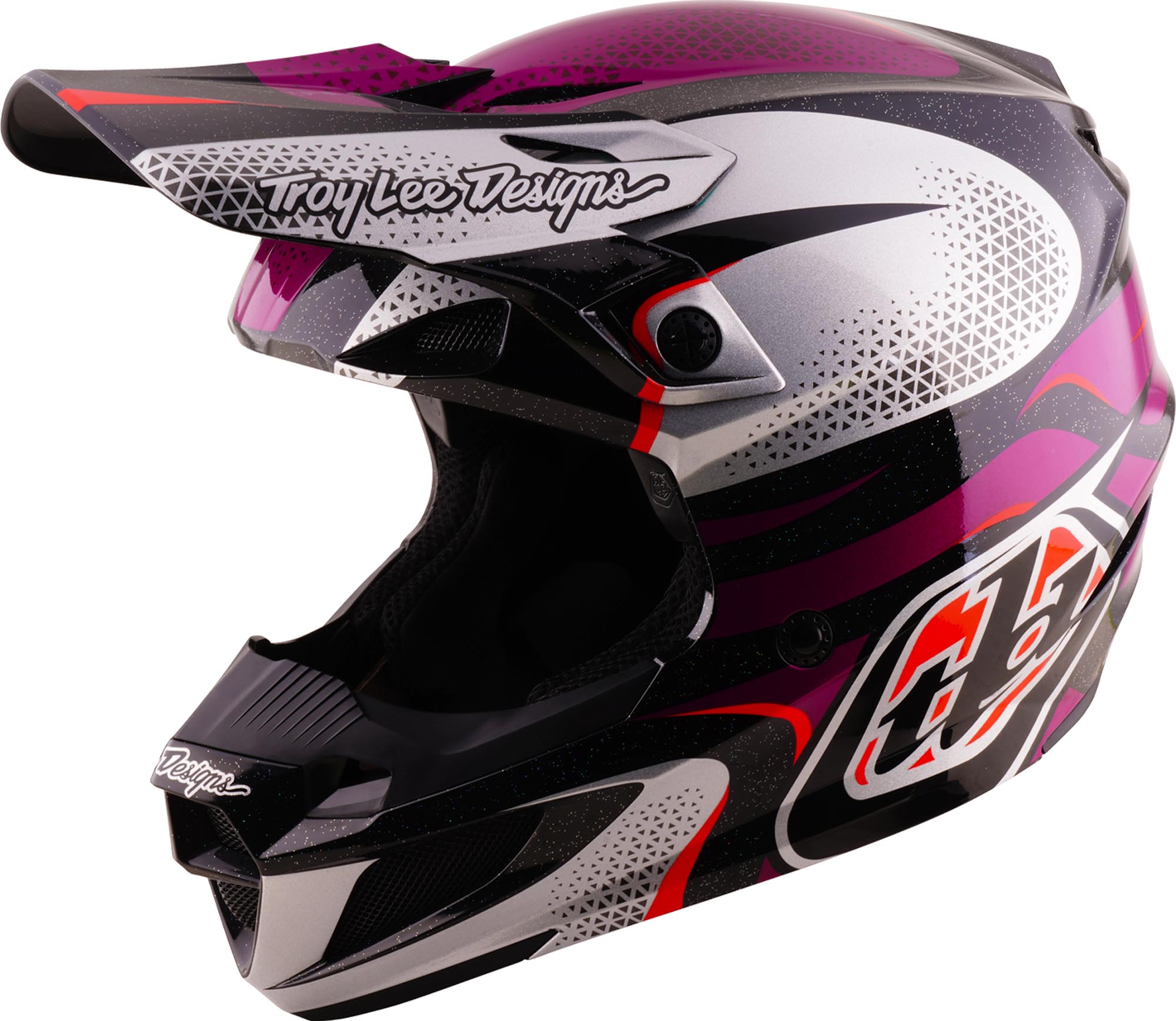 Troy Lee Designs SE5 Polycarbonate MIPS Aura Motocross Helmet violet/black S (55/56) Figure 1