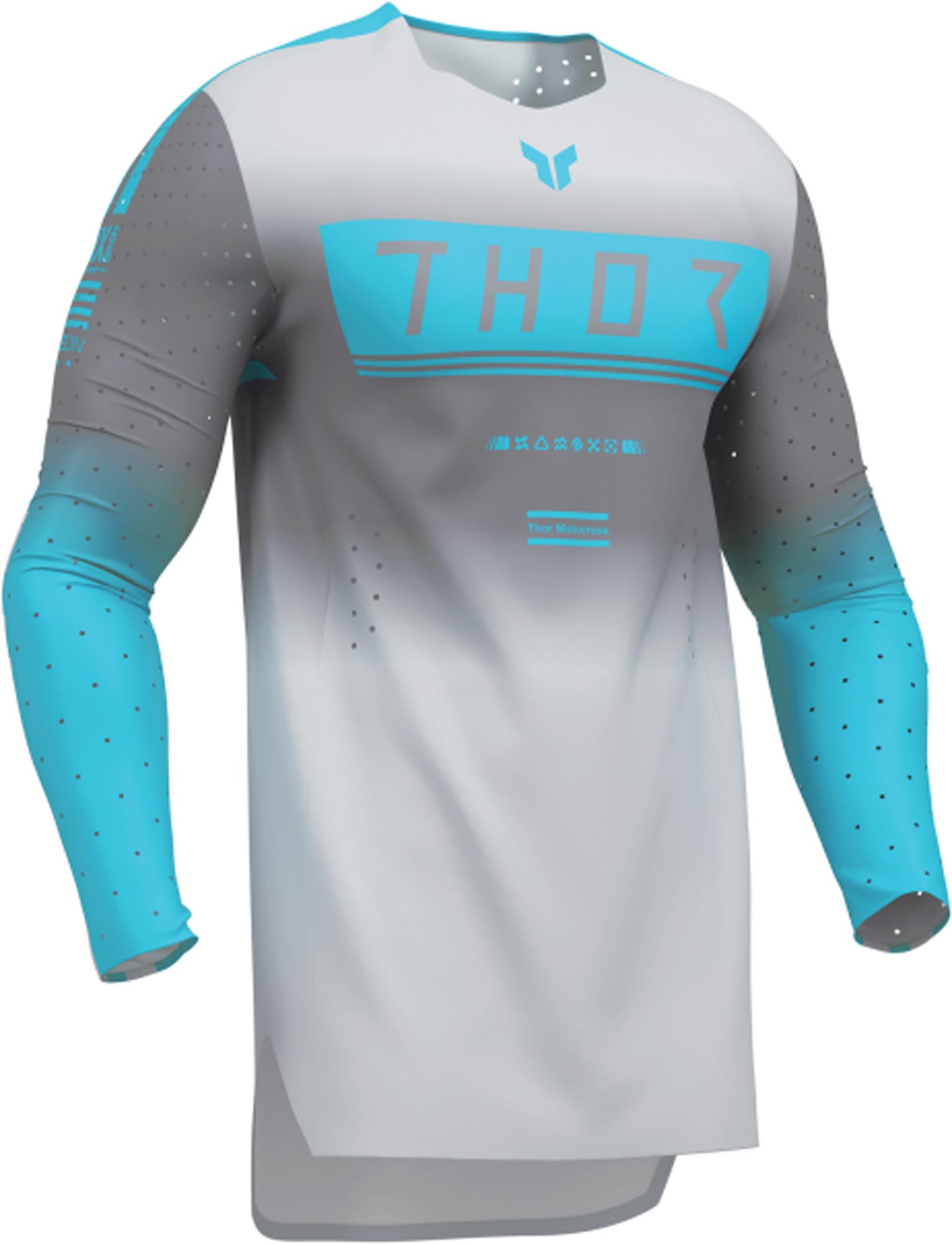 Thor Sportmode Geo Motocrosstrøje grå/blå M Figur 3