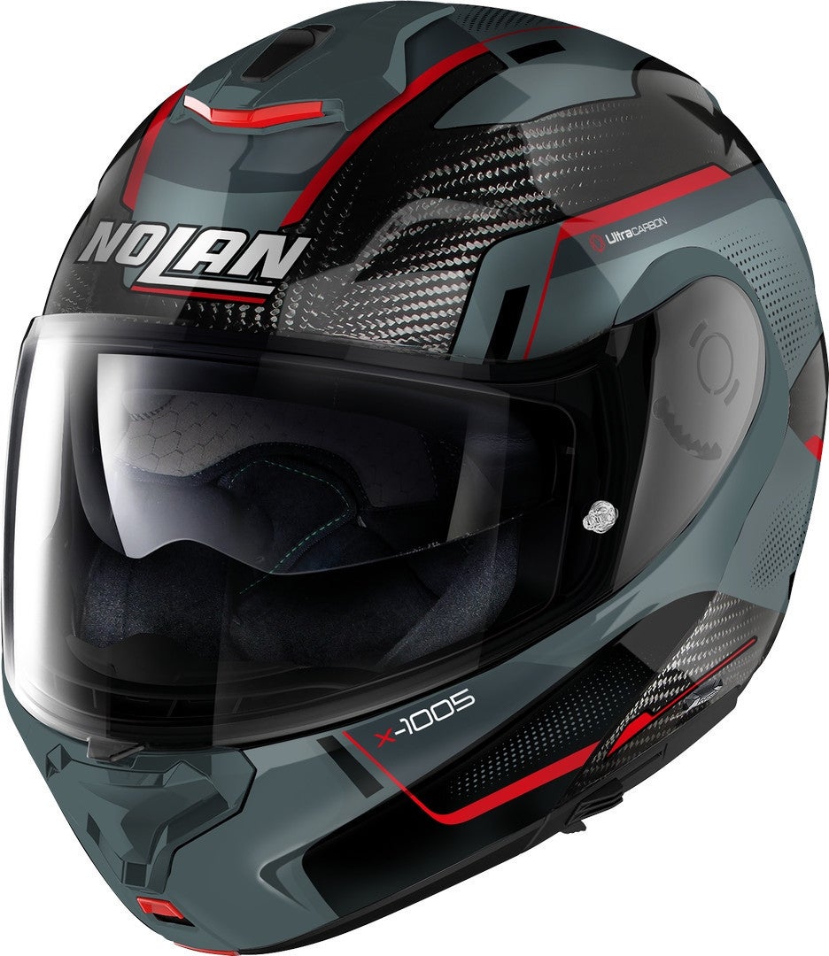 Nolan X-1005 Ultra Carbon Undercover N-Com Capacete cinza/vermelho S (56) Figura 1
