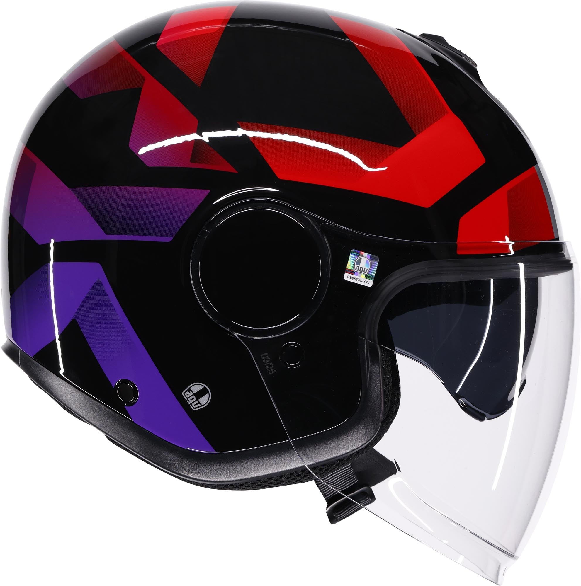 AGV Eteres Camogli Casco Jet nero/rosso/viola XXL (63/64) Figura 2