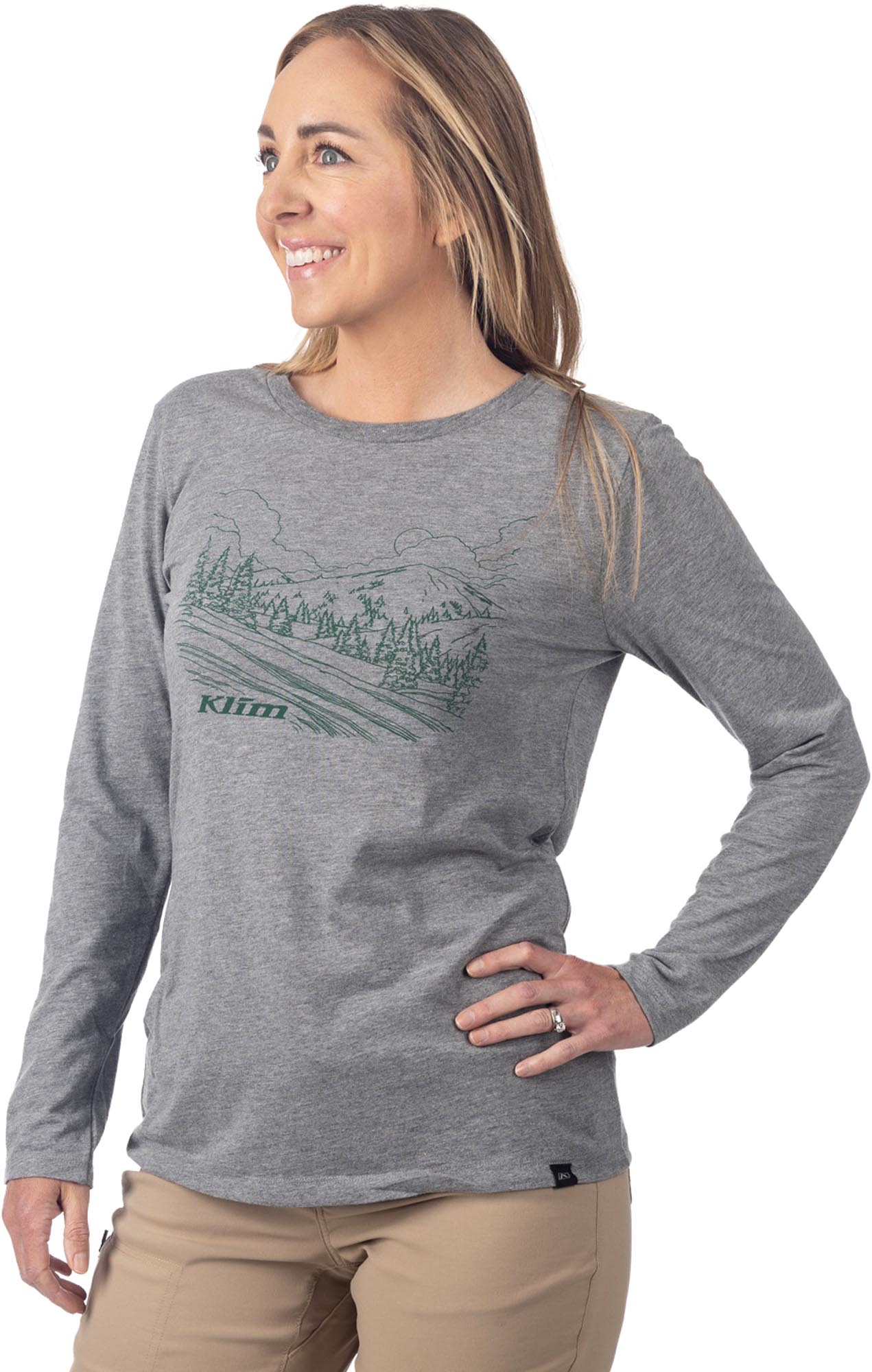 Side view of Klim Haven Tri-Blend Ladies Long Sleeve Shirt