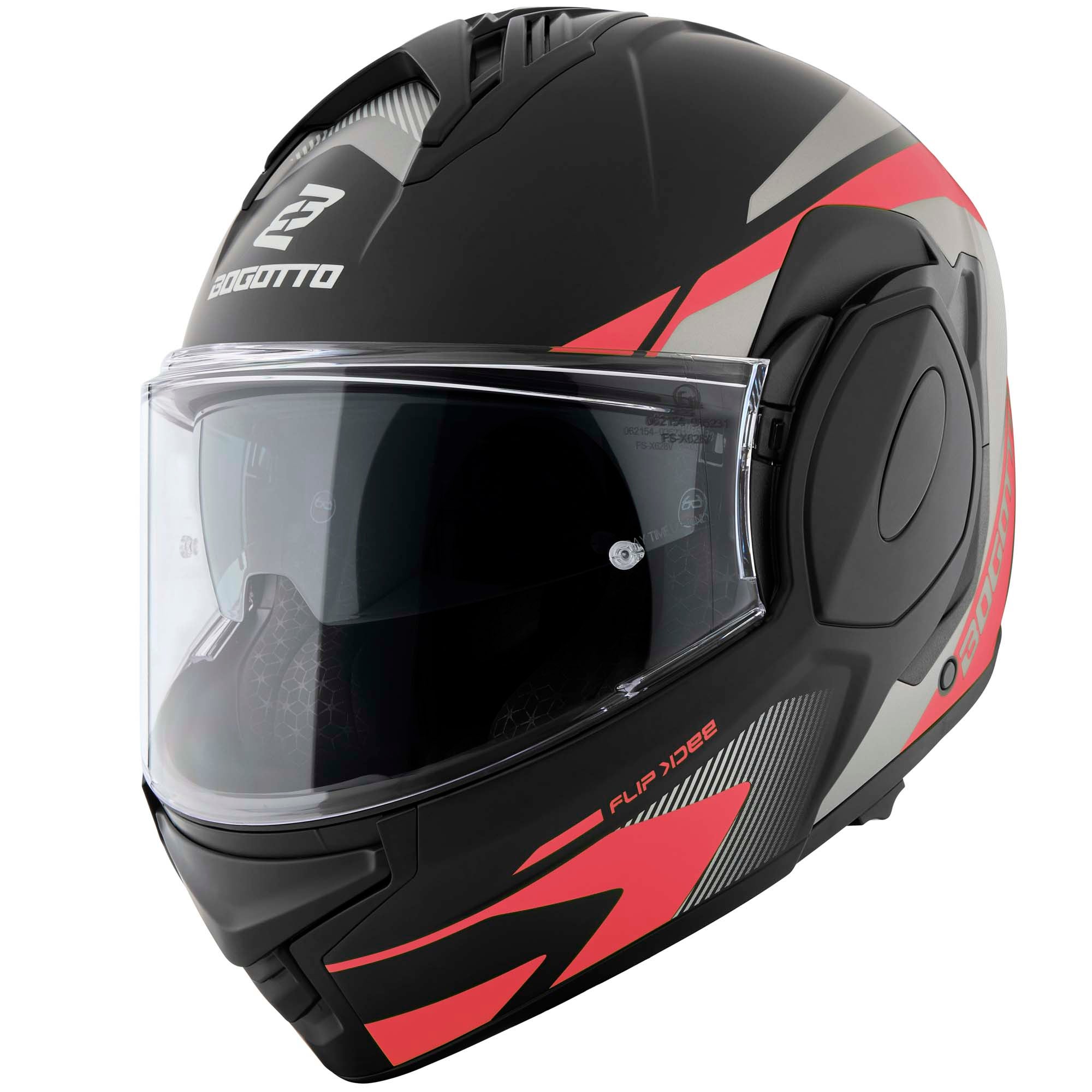 Bogotto FS-X600 Atyr Hjelm sort mat/grå/rød 2XL Figur 2