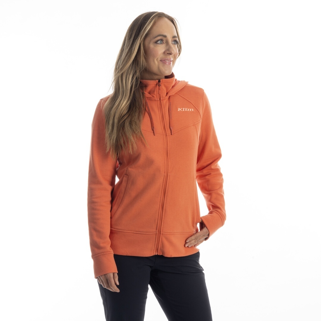 Klim Basin Huvtröja med dragkedja för damer mörkorange orange XS Figur 4