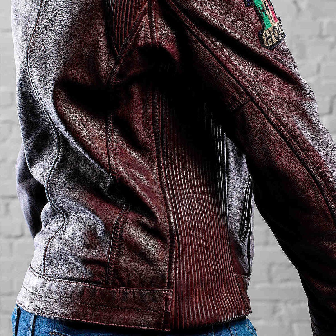 HolyFreedom Zero Dames Motorfiets Lederen Jas Bordeauxrood S Figuur 7