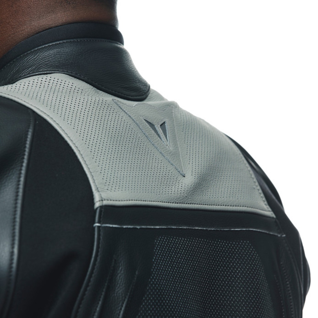 Dainese Racing 4 Perforierte Motorrad Lederjacke schwarz/grau 52 Abbildung 4