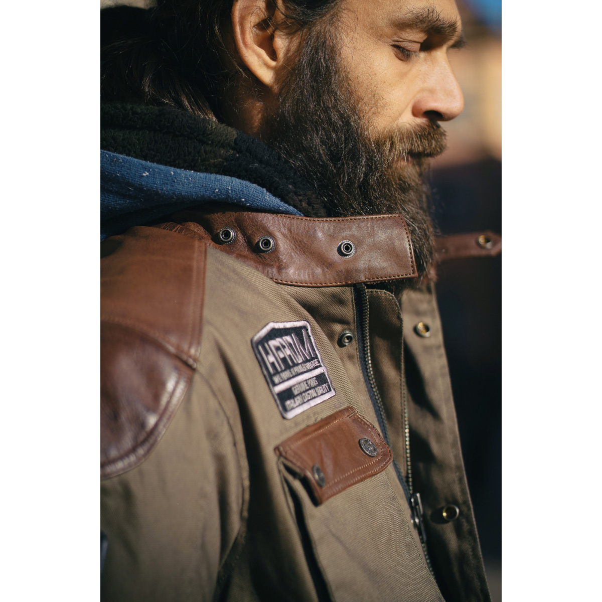 HolyFreedom Quattro Waxed Evo Motorcycle Textile Jacket Khaki L Figure 5