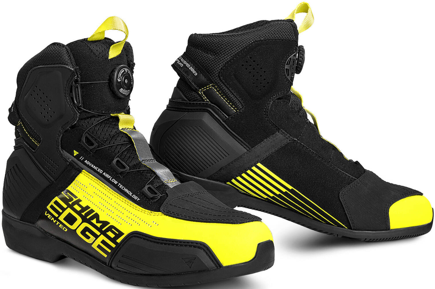 SHIMA Edge Vented Motorcycle Shoes black/yellow 42 Figure 1