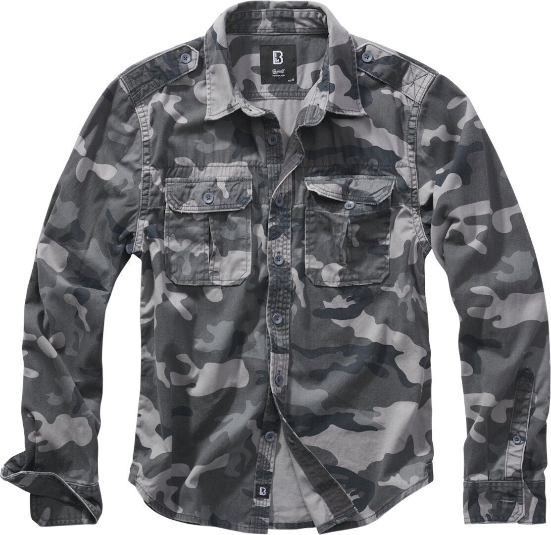 Brandit Men's Anthracite/Grey Vintage Longsleeve Shirt