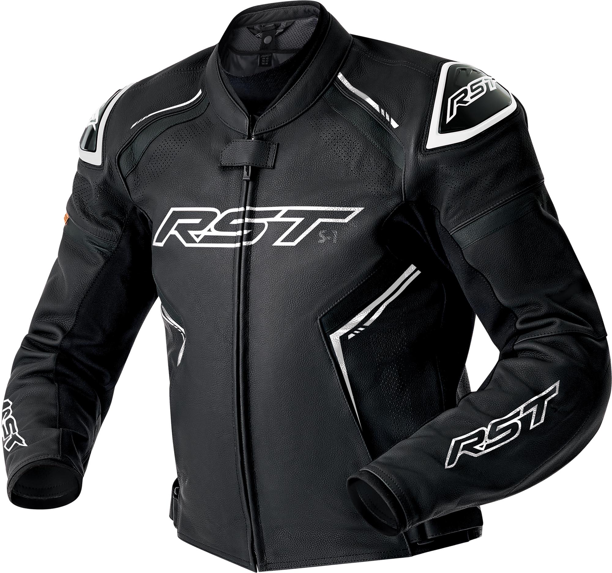 RST S1 D3O perforierte Motorrad Lederjacke schwarz/weiß 56 Abbildung 1