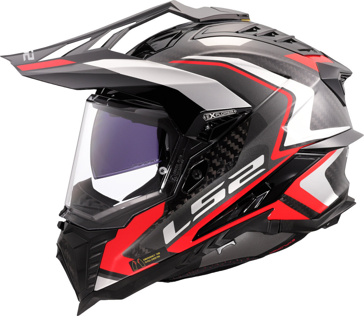LS2 MX701 Explorer Carbon Frontier II Casco da motocross carbonio/rosso S (55/56) Figura 2