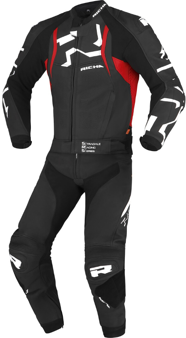 Richa Stradale perforated Motorcycle Leather Jacket black/red/white 60 Figure 3